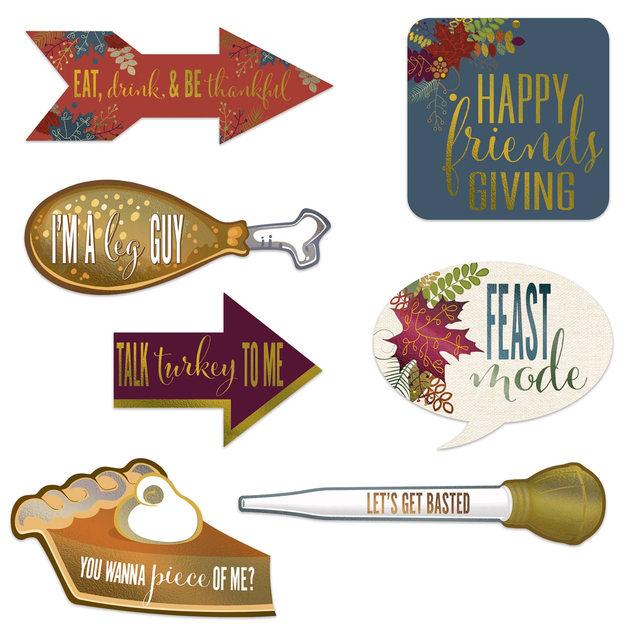 Beistle Friendsgiving Photo Fun Foil Signs, 2 Packs of 7